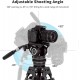 Cayer BF310 Video Tripod with K10 Fluid Head, Adjustable Pan Drag Control and 2-Section Pan Handle